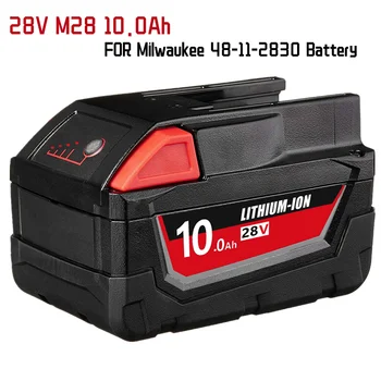 Аккумуляторная батарея емкостью 1-2 упаковки 28 В 10,0 Ач, литий-ионный аккумулятор, совместимый с аккумуляторным инструментом Milwaukee M28 48-11-2830