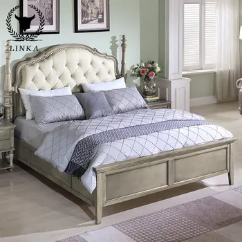 Американская роскошь, 1,8 м, двуспальная кровать в главной спальне, простая современная американская кровать из массива дерева, свадебная кровать для хранения вещей