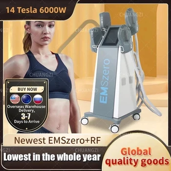 Бестселлер EMS 2023 6000 Вт EMSzero 14 Tesla body sculpting Muscle machine с 4 радиочастотными ручками и дополнительной подушечкой для стимуляции таза