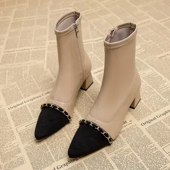 Ботинки Martin, женские ботинки в британском стиле, Новинка 2023 года, осень-зима, Короткие сапоги из флиса, тонкие ботинки на толстой подошве