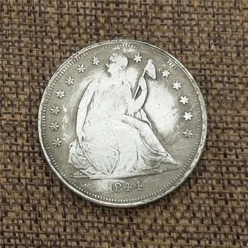 В Соединенных Штатах 1844 года выпускаются старые медные и серебряные монеты, иностранные серебряные монеты, антикварные монеты диаметром 38 мм.