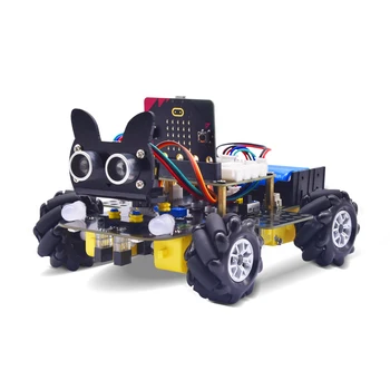 Всенаправленный робот-автомобиль Mecanum с 4WD приводом для Micro: игрушечный робот-автомобиль с платой разработки Micro bit V2