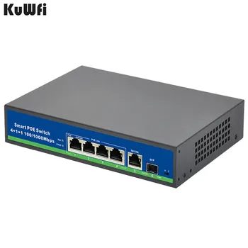 Гигабитный 10/100/1000 Мбит/с 48VPower 4-портовый POE-коммутатор с портами 1Uplink и 1SFP Для POE-камеры С поддержкой VlAN MDI/MDIX с автоматическим переключением