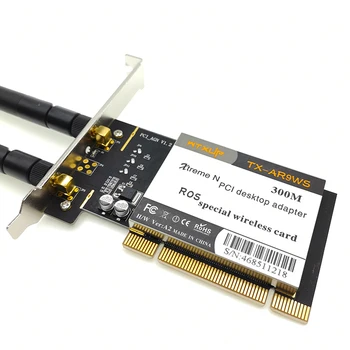Двухдиапазонный сетевой адаптер AR9220 PCI для настольной WiFi-карты 2.4G 5G 300 Мбит/с Поддержка беспроводной карты ROS System антенны 6 дБ