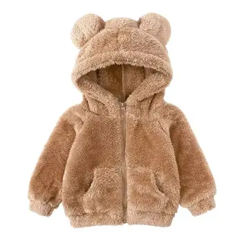 Детские теплые пальто Осенне зимняя Одежда с капюшоном для Малышей Модная верхняя одежда