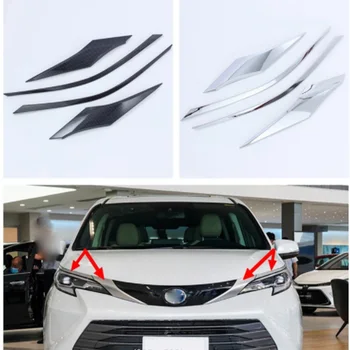 Для Toyota Sienna 2022 Автомобильная лампа Переднего света, декоративные полоски для бровей, накладка для укладки Экстерьера, автомобильные молдинги 4 шт.
