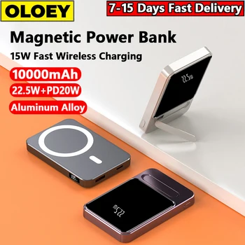 Для Магнитного банка питания Magsafe, Портативного беспроводного зарядного устройства для iPhone 12 13 14 Pro Max 10000 мАч, внешнего вспомогательного аккумулятора