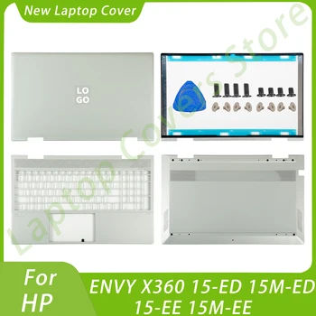 Запчасти Для ноутбука HP ENVY X360 15-ED 15M-ED 15-EE 15M-EE Новый ЖК-Дисплей Задняя крышка Передняя панель Подставка для рук Нижние Петли Серебристого Цвета Заменить