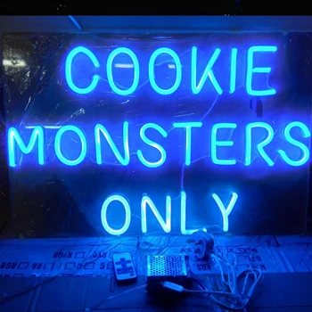Изготовленные На Заказ Неоновые Вывески Blue Cookie Monsters Only Со Светодиодной Подсветкой Бизнес Логотип Windows Лампа Пиво Кофе Спортивные Художественные Настенные Дисплеи