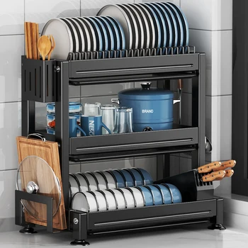 Кухонный стеллаж для хранения посуды, бытовая многофункциональная миска и ящик для хранения палочек для еды, многослойный шкаф, миска p