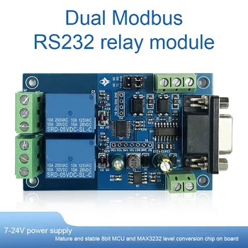 Лучший Источник питания DC7-24V 2-Канальный Модуль реле Modbus RTU RS232/TTL Поддержка UART Modbus RTU 2-Полосный Вход 2-полосный Выход