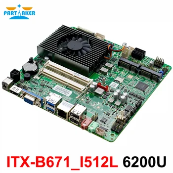 Материнская плата Mini ITX Промышленная встраиваемая материнская плата Mini Itx X86 ITX-B671_I512L I5 6200U Двухканальная плата DDR3L с локальной сетью I211