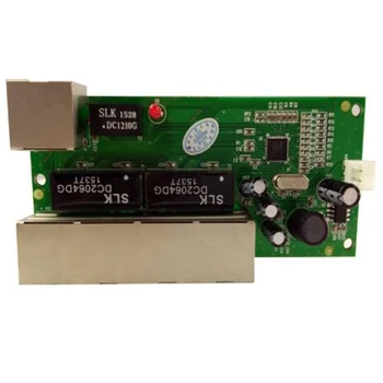 мини-коммутатор mini 5 портов 10/100 Мбит/с сетевой коммутатор с широким входным напряжением 5-12 В smart ethernet pcb rj45 модуль со встроенным светодиодом