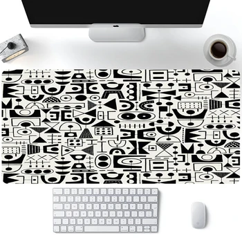 Минималистичный коврик для мыши, коврик для офисного стола, нескользящая водонепроницаемая резиновая основа, расширенная клавиатура