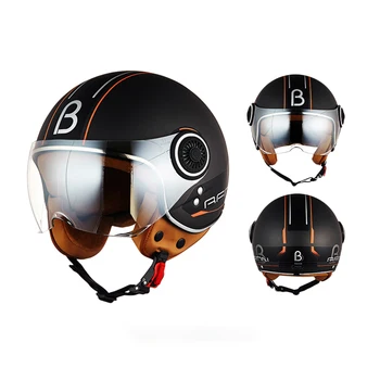 Мотоциклетный шлем BEON B110B, Винтажный шлем для скутера с открытым лицом, Ретро-шлем для электровелосипеда, Moto Casco