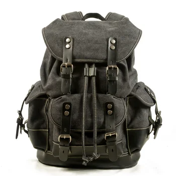 Мужская повседневная студенческая сумка на плечо большой емкости, дорожный рюкзак, холщовая кожаная сумка для скалолазания