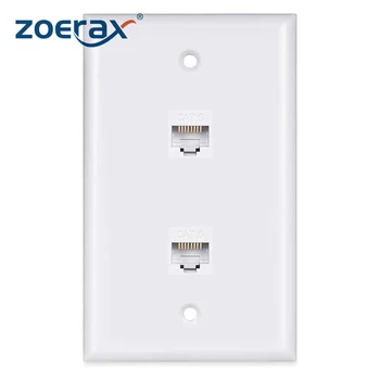 Настенная панель ZoeRax Cat 6 Ethernet, Разъемная настенная панель Ethernet-Разъем съемный, совместимый с устройствами Cat6 / 5 / 5e Ethernet -Синий