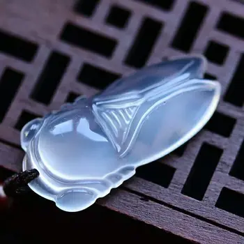 Натуральный Агат Халцедон Подвеска в виде Цикады Ожерелье Ювелирные изделия Подарок Оптом