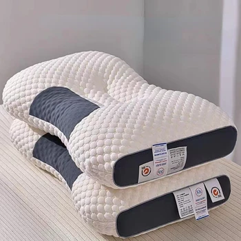 Новая 3D подушка для СПА-массажа, разделяющая для сна и защиты шеи, трикотажная хлопковая подушка, постельное белье