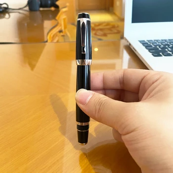 Новая Роскошная черная Классическая шариковая ручка с авторучкой, Эксклюзивная для мужчин и # 39; женщин; Высококачественная студенческая деловая офисная ручка для подписи, золотая