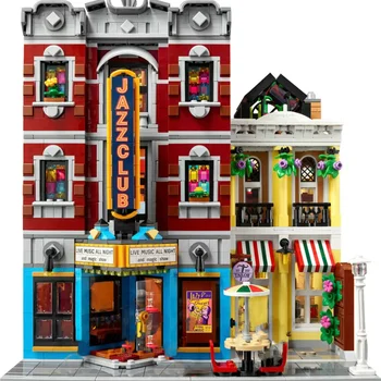 НОВЫЙ 10312 Street View Architiecture Джаз-Клуб Piizzeria Shop, Набор Модульных Строительных Блоков, Развивающие Игрушки для Детского Подарка