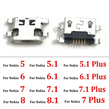 Новый разъем Micro Usb Порт Зарядки Джек Для Nokia 3 5 6 7 Plus 8 6,1 7,1 5,1 Plus 8,1 X5 X6 X7 Запчасти для Ремонта