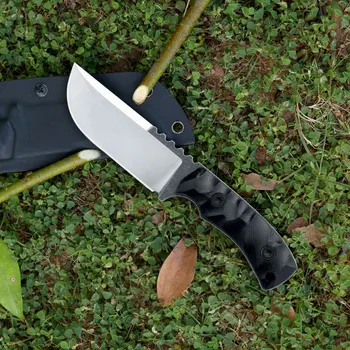 Нож с фиксированным лезвием, Охотничьи ножи для выживания, 420 Ручка из нержавеющей стали G10 с K ножнами, инструмент EDC для кемпинга на открытом воздухе