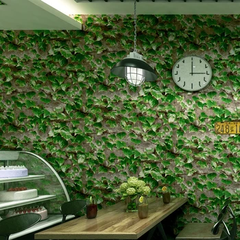 Обои Boston Vvy Wall Винтажный Домашний Декор Зеленые Листья Обои Для Столовой в Рулоне Водонепроницаемый ПВХ Vinilos Par Rejilla Par
