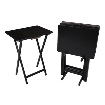 Опорные столешницы, черный Складной столик для телевизора из 5 предметов, 19x15x26 дюймов