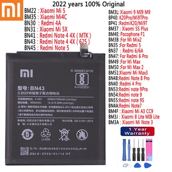Оригинальный Аккумулятор для Xiaomi Redmi 5 6 Pro Max 2 3 Note 8 9s 9 Pro 3 8 Lite MI5 4C 5X Note 5 4X 4A MI9 5S Plus Mix2 батареи