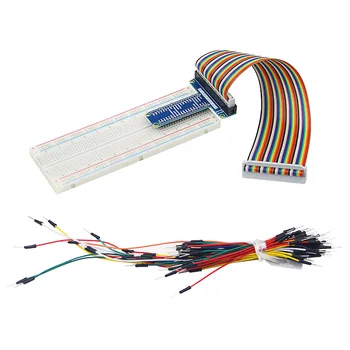Плата расширения GPIO + 830-точечная макетная плата MB-102 + 40-контактный кабель GPIO + Соединительный кабель для ПК Orange Pi для Arduino Raspberry Pi 4