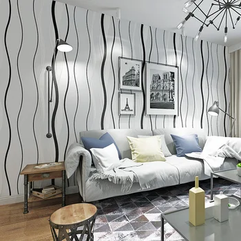 полосатые обои beibehang para quartoT современный минималистичный телевизор для гостиной настенный телевизор на черно-белом сером фоне