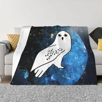 Портативные теплые одеяла Space Animal White Owl для постельных принадлежностей и путешествий
