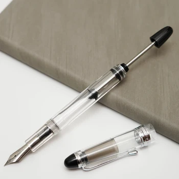 Прозрачная белая перьевая ручка с вакуумным наполнением Yongsheng 699, ручка с акриловыми чернилами, прозрачная секция EF/F/ M, подарочная ручка для бизнеса, офиса