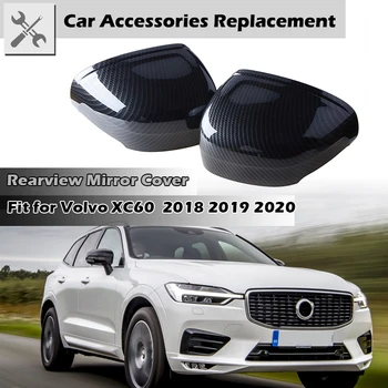 Рифмующаяся Крышка Бокового зеркала заднего вида Автомобиля, Крышки Боковых зеркал Заднего вида, замена углеродного волокна, подходит для Volvo XC60 XC 60 2018 2019 2020