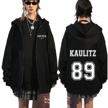 Рок-группа Tokio Hotel Kaulitz Толстовки на молнии, Мужская одежда, осень-зима, Толстовки с капюшоном на молнии, Повседневная винтажная куртка с капюшоном