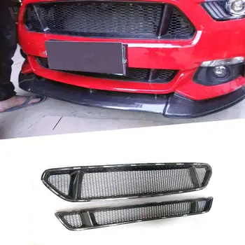 Сетчатая решетка переднего бампера автомобиля из углеродного волокна/FRP, сотовые решетки, чехол для Ford Mustang 2015 2016 2017, автомобильный Стайлинг