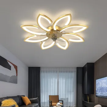 Скандинавский креативный вентилятор потолочный светильник с дистанционным управлением внутреннее освещение потолочный вентилятор в гостиной со световым вентилятором