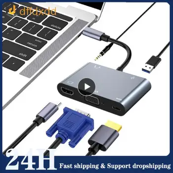 Совместимый с Usb-c До 4k HDMI Концентратор Type-c, Адаптер Vga Pd, USB-Разветвитель, док-станция 5 В 1, док-станция расширения 4k 30hz