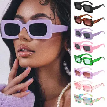 Трендовые женские очки UV400 с большой оправой, женские солнцезащитные очки, Прямоугольные солнцезащитные очки, Мужские солнцезащитные очки