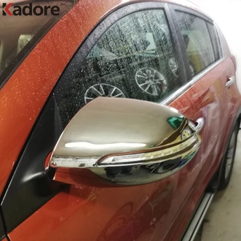 Хромированная крышка зеркала заднего вида боковой двери для Kia Sportage 2010-2013 2014 2015 Крышки зеркал заднего вида, накладка на автомобильную наклейку