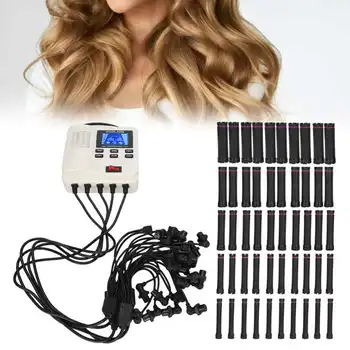 Цифровая машина для завивки волос с подогревом PTC с 50 шт. роликом для волос, инструментом для укладки при регулируемой температуре, набором изоляционных губок 20 шт.