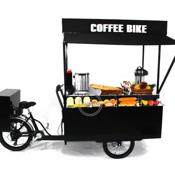 Электрический мобильный кофейный велосипед для продажи одобренный CE Пищевой трехколесный велосипед Индивидуальный коммерческий Вендинг для хот-догов