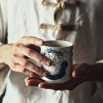 Японская чашка для чая, кофейная чашка, керамическая чашка с ручной росписью, чайная чашка кунг-фу, посуда для японской кухни, кружки
